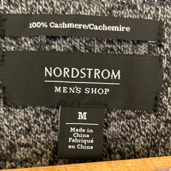 Nordstrom Men’s Shop 100 percent cashmere Gray Crewneck Sweater - Picture 2 of 3